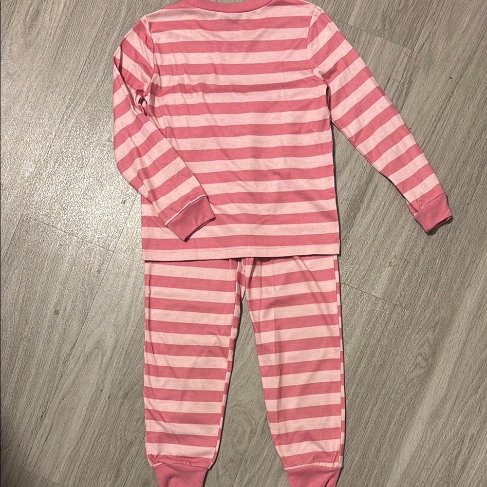 Family Pajamas Pink and White Striped Kids Pajama Set